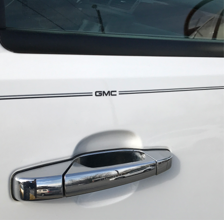 GMC vinyl logo emblem decal pinstripe stripe kit