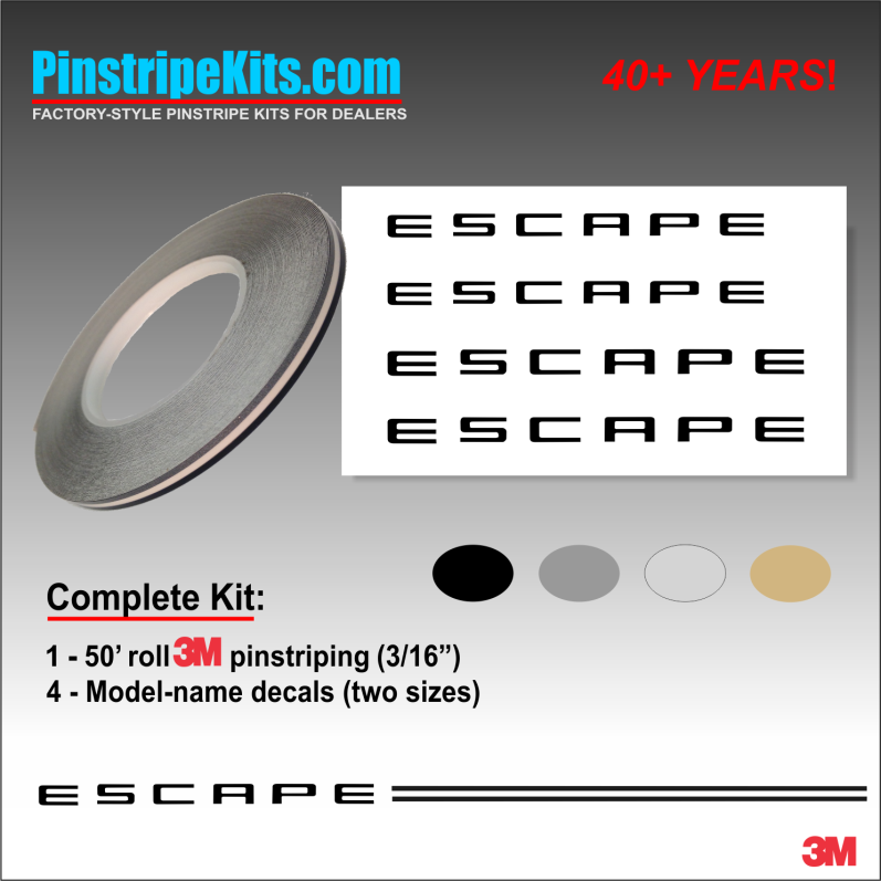 Ford Escape Name & Logo vinyl emblem decal pinstripe kit Ford Escape Name & Logo vinyl emblem decal pinstripe kit