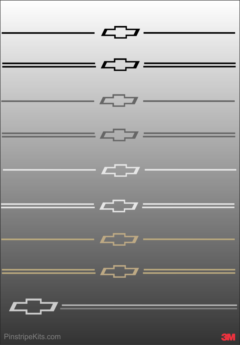 Chev Chevrolet vinyl logo emblem decal pinstripe kit