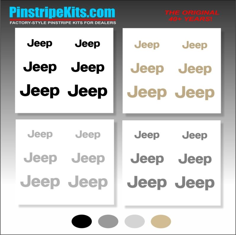 Jeep Logo Emblem Decal Vinyl Pinstripe Stripe Kit Jeep Logo Emblem Decal Vinyl Pinstripe Stripe Kit