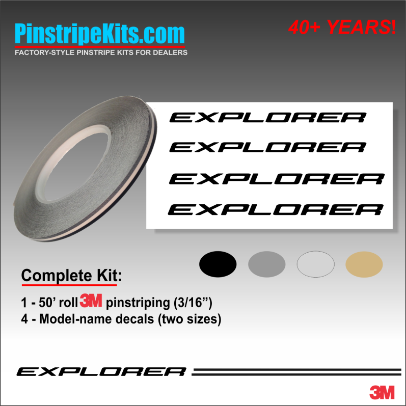 Ford Explorer Name & Logo vinyl emblem decal pinstripe kit Ford Explorer Name & Logo vinyl emblem decal pinstripe kit