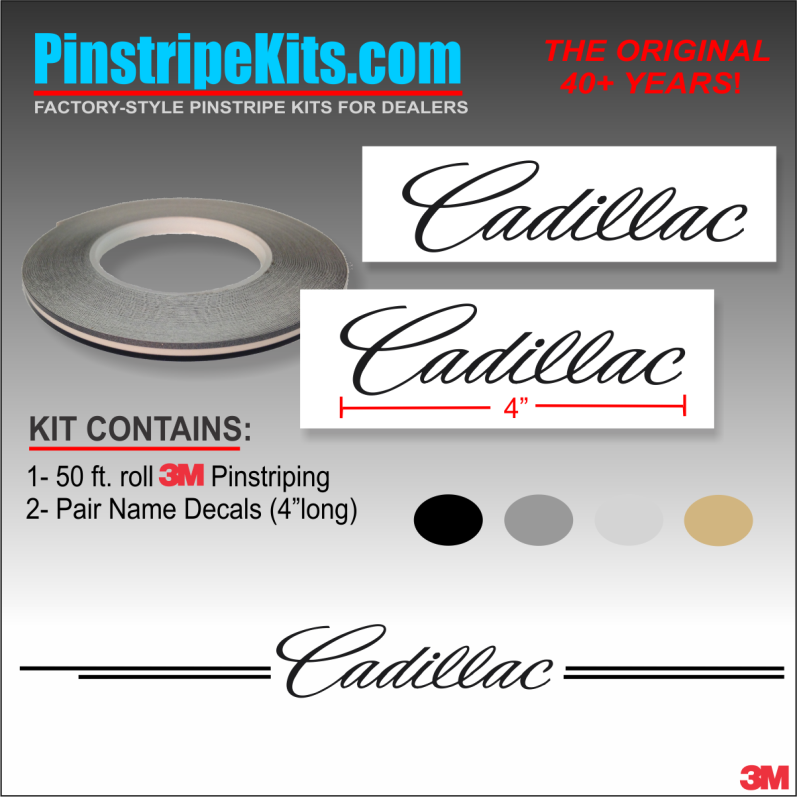 Cadillac vinyl logo emblem decal pinstripe stripe kit 48 Cadillac vinyl logo emblem decal pinstripe stripe kit 48