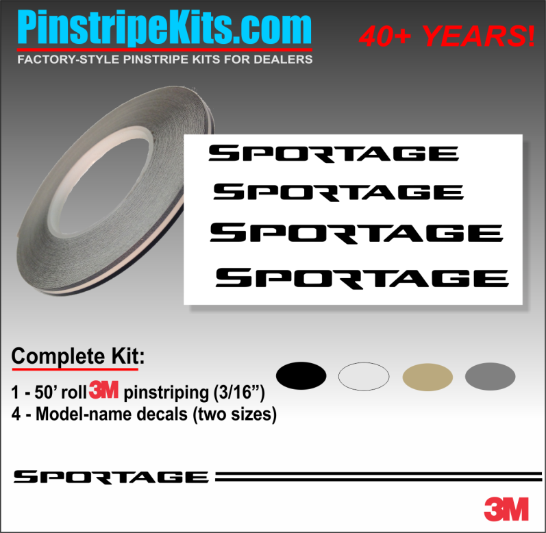 KIA Sportage Name vinyl emblem decal pinstripe kit KIA Sportage Name vinyl emblem decal pinstripe kit