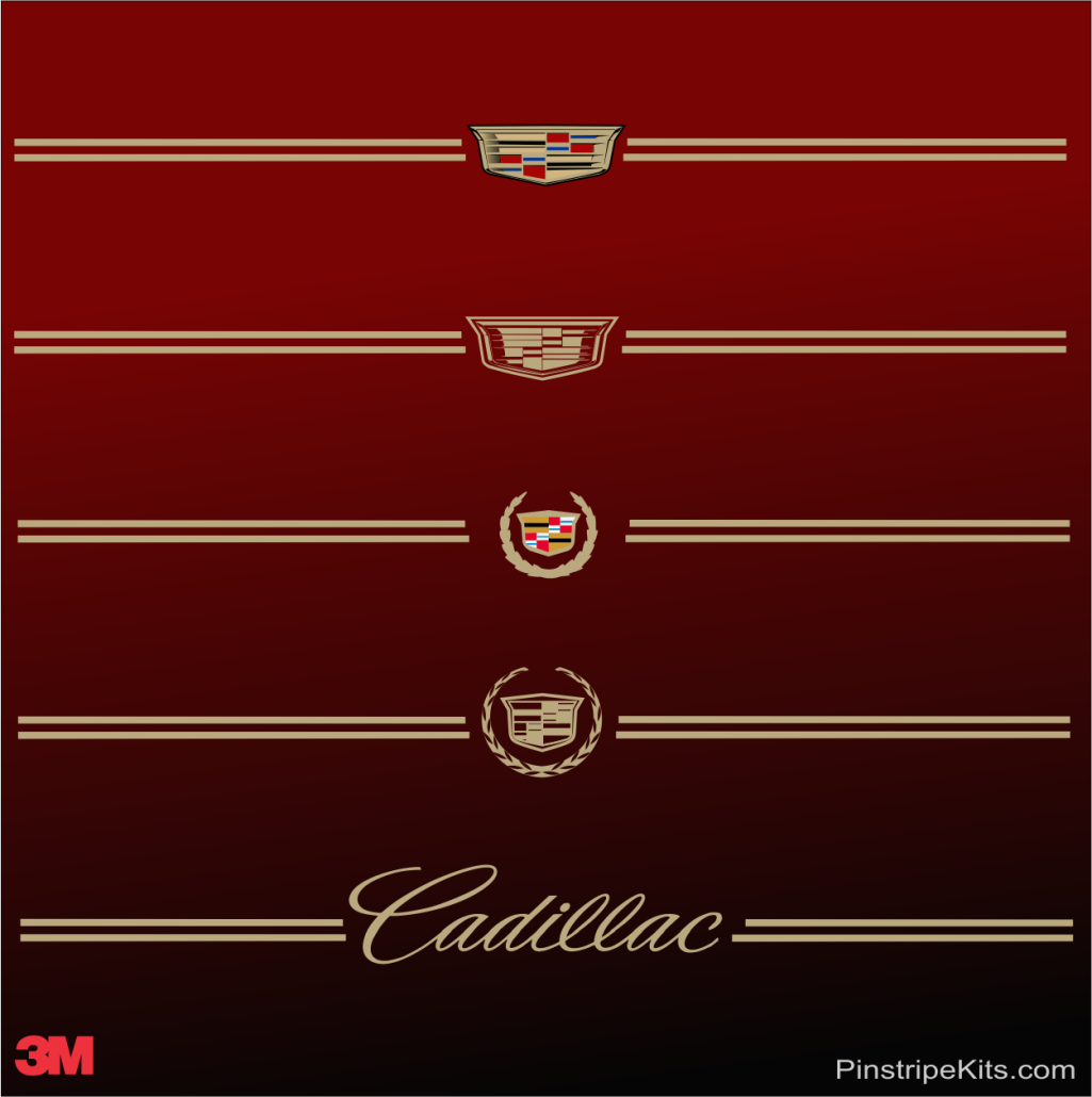Cadillac vinyl logo emblem decal pinstripe stripe kit 47 Cadillac vinyl logo emblem decal pinstripe stripe kit 47