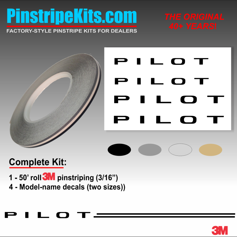 Honda Pilot Name & Logo emblem decal pinstripe kit