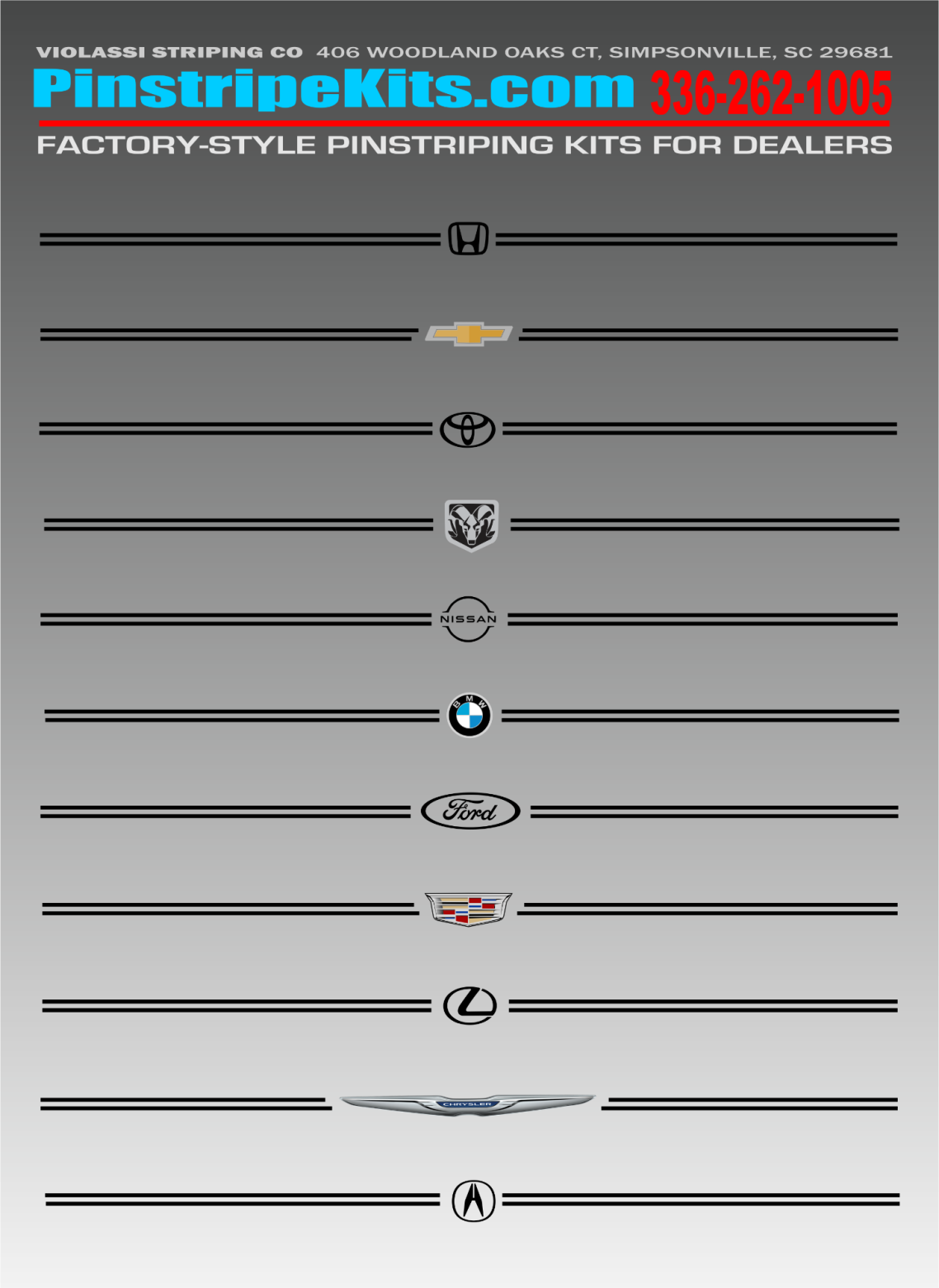 Honda Logo emblem decal pinstripe kit