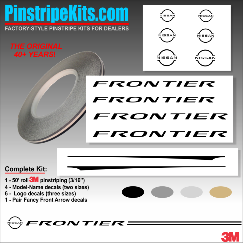 Nissan Frontier Name & Logo vinyl  emblem decal pinstripe kit