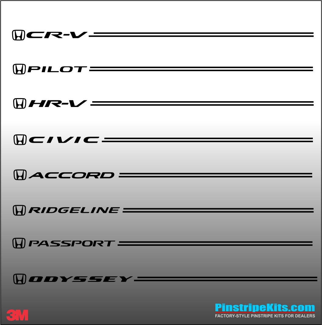 Honda Logo emblem decal pinstripe kit