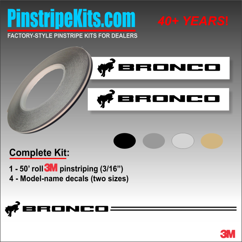Ford Bronco Name & Logo vinyl emblem decal pinstripe kit Ford Bronco Name & Logo vinyl emblem decal pinstripe kit
