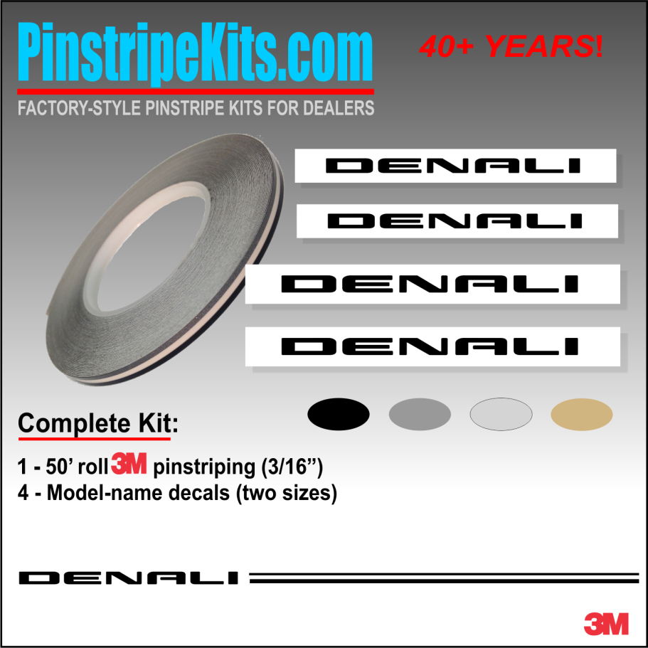 GMC Denali Name vinyl  emblem decal pinstripe kit