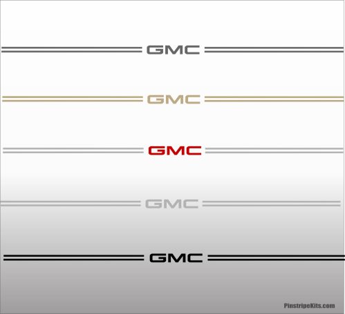 GMC vinyl logo emblem decal pinstripe stripe kit