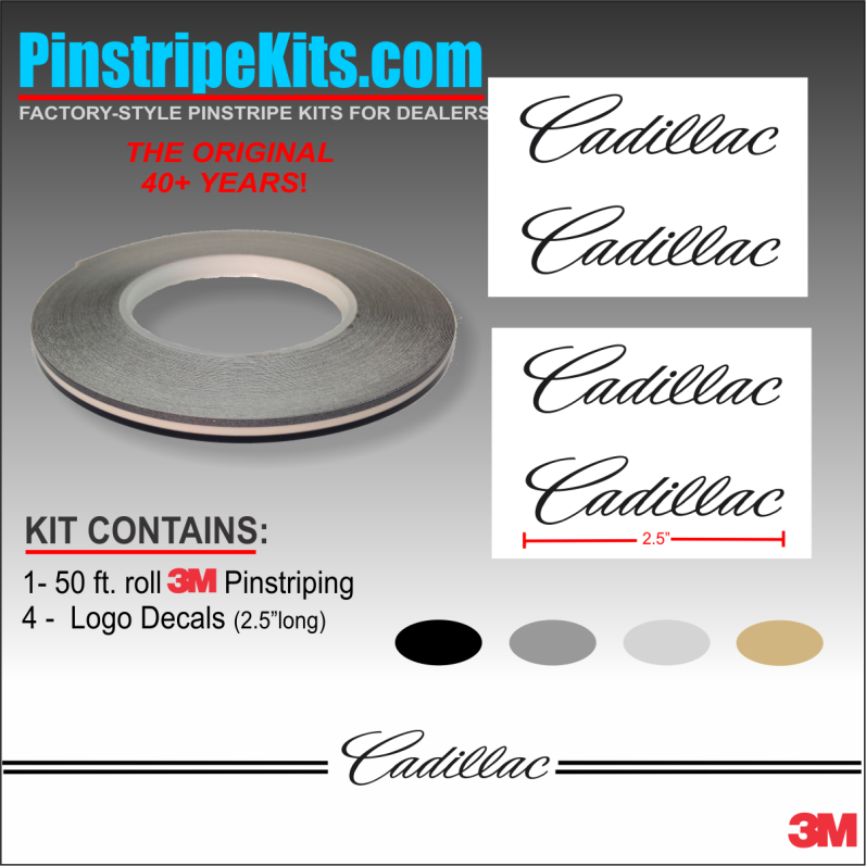 Cadillac vinyl logo emblem decal pinstripe stripe kit 48 Cadillac vinyl logo emblem decal pinstripe stripe kit 48