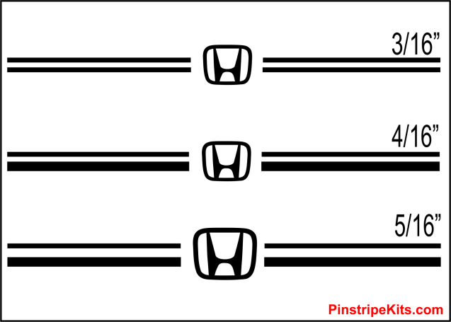 Honda vinyl logo emblem decal pinstripe kit