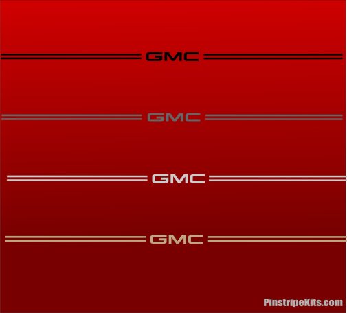 GMC vinyl logo emblem decal pinstripe stripe kit