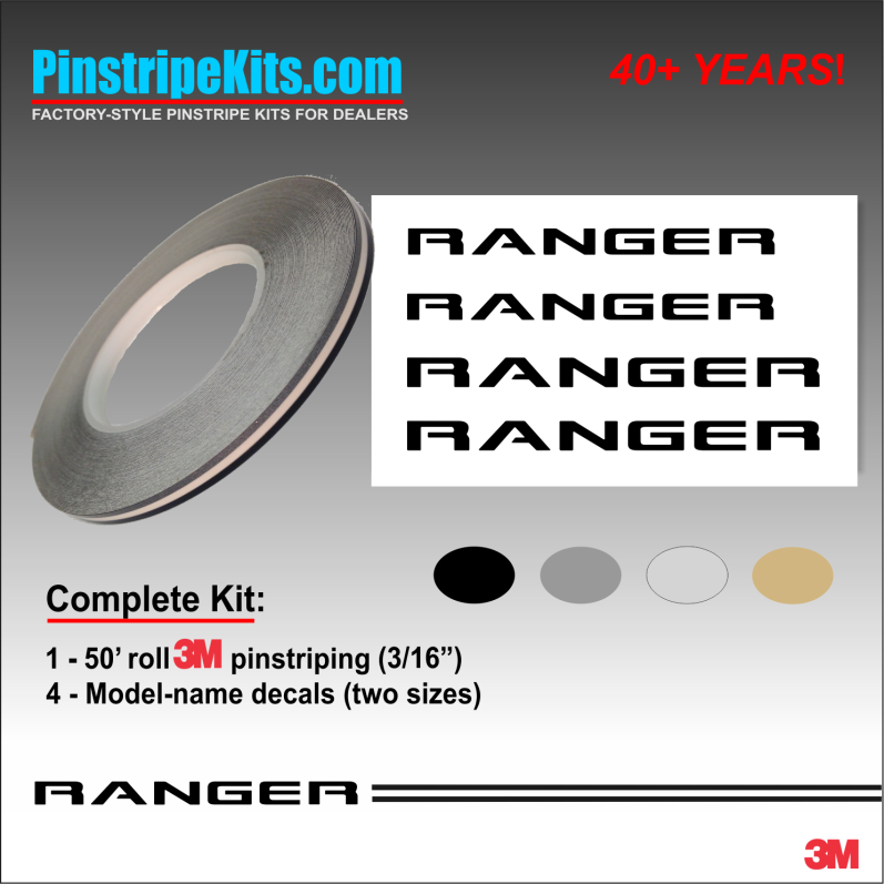 Ford Ranger Name & Logo vinyl emblem decal pinstripe kit Ford Ranger Name & Logo vinyl emblem decal pinstripe kit